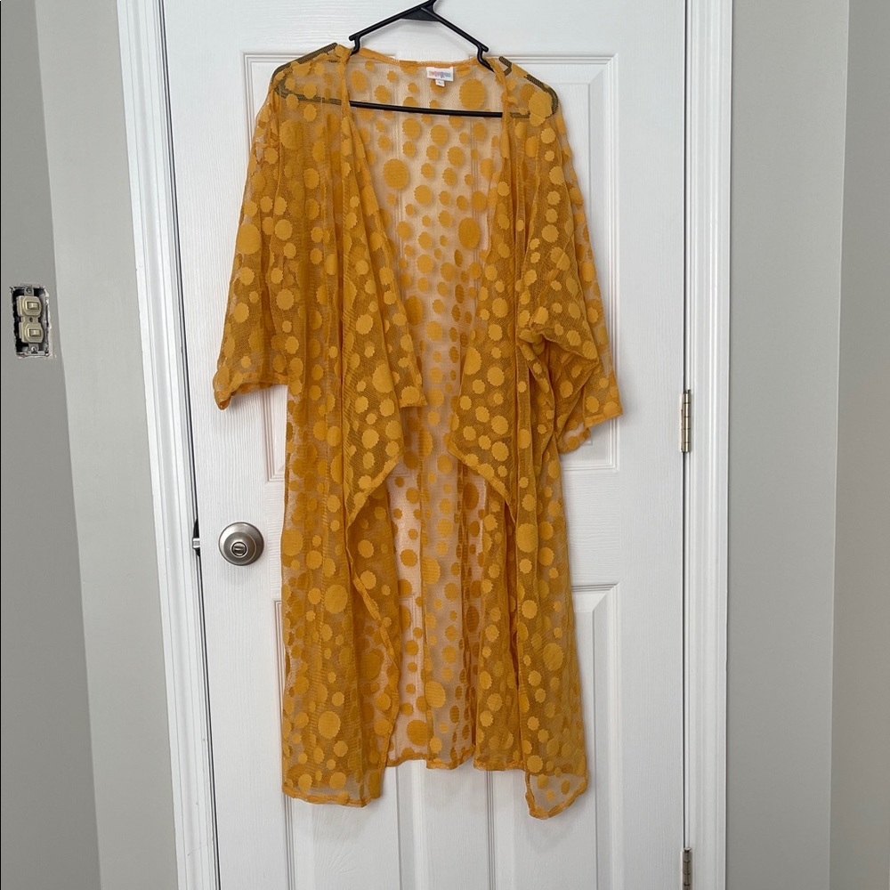 Lularue Yellow Polka Dot Kimono Cardigan
